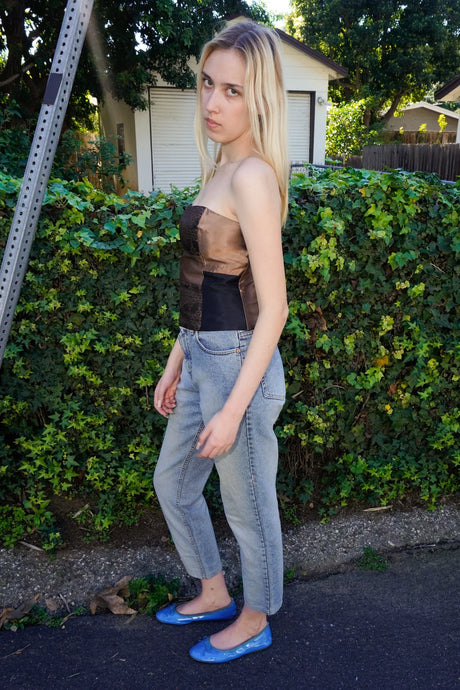Jessica McClintock Victorian Print Bustier