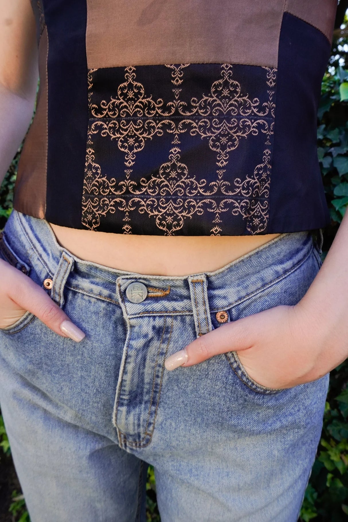 Jessica McClintock Victorian Print Bustier