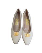 Salvatore Ferragamo White Kitten Heels