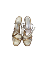 Manolo Blahnik Two-Tone Silver and Gold Heels