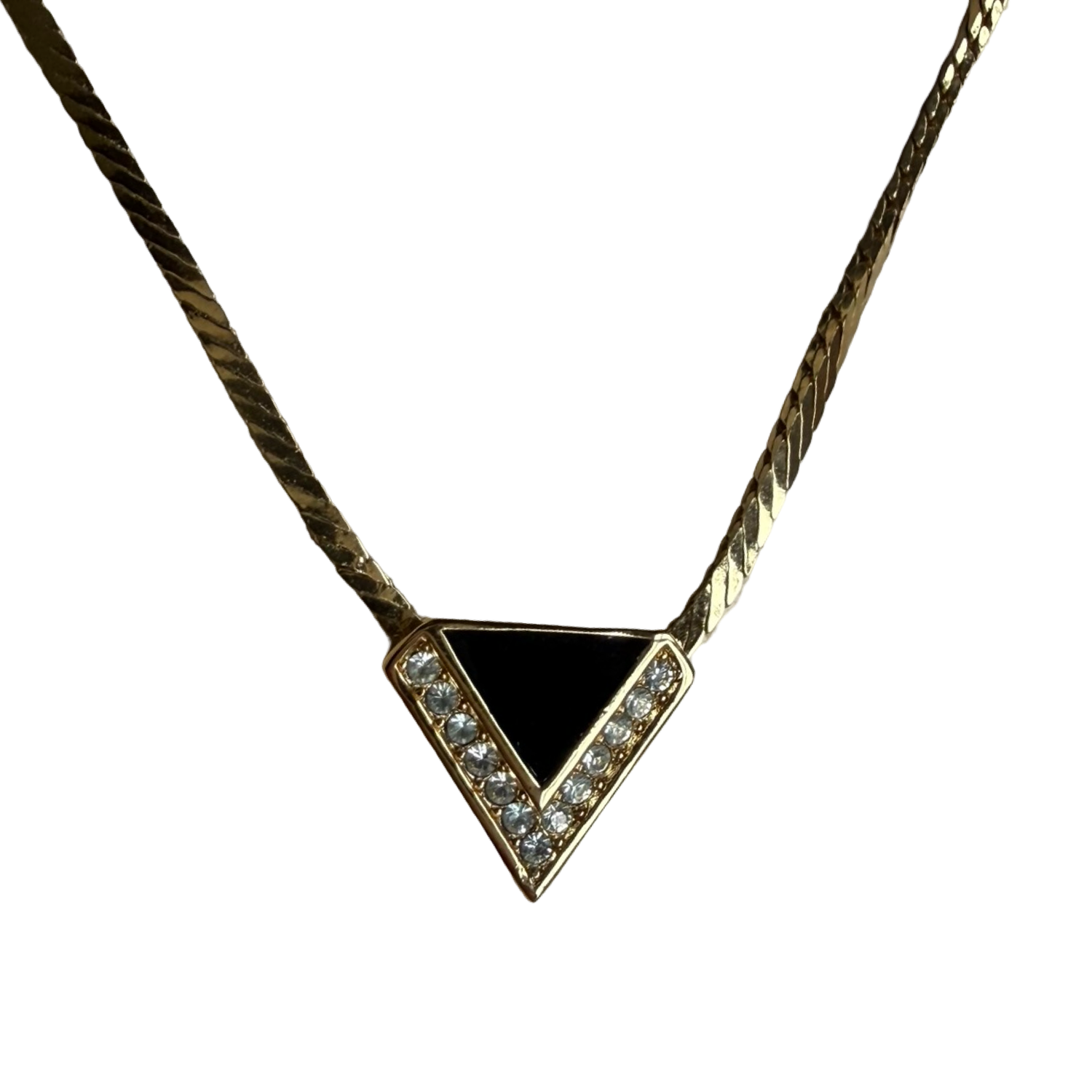 Dior Vintage Crystal & Enamel Pendant Necklace