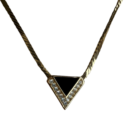 Dior Vintage Crystal & Enamel Pendant Necklace