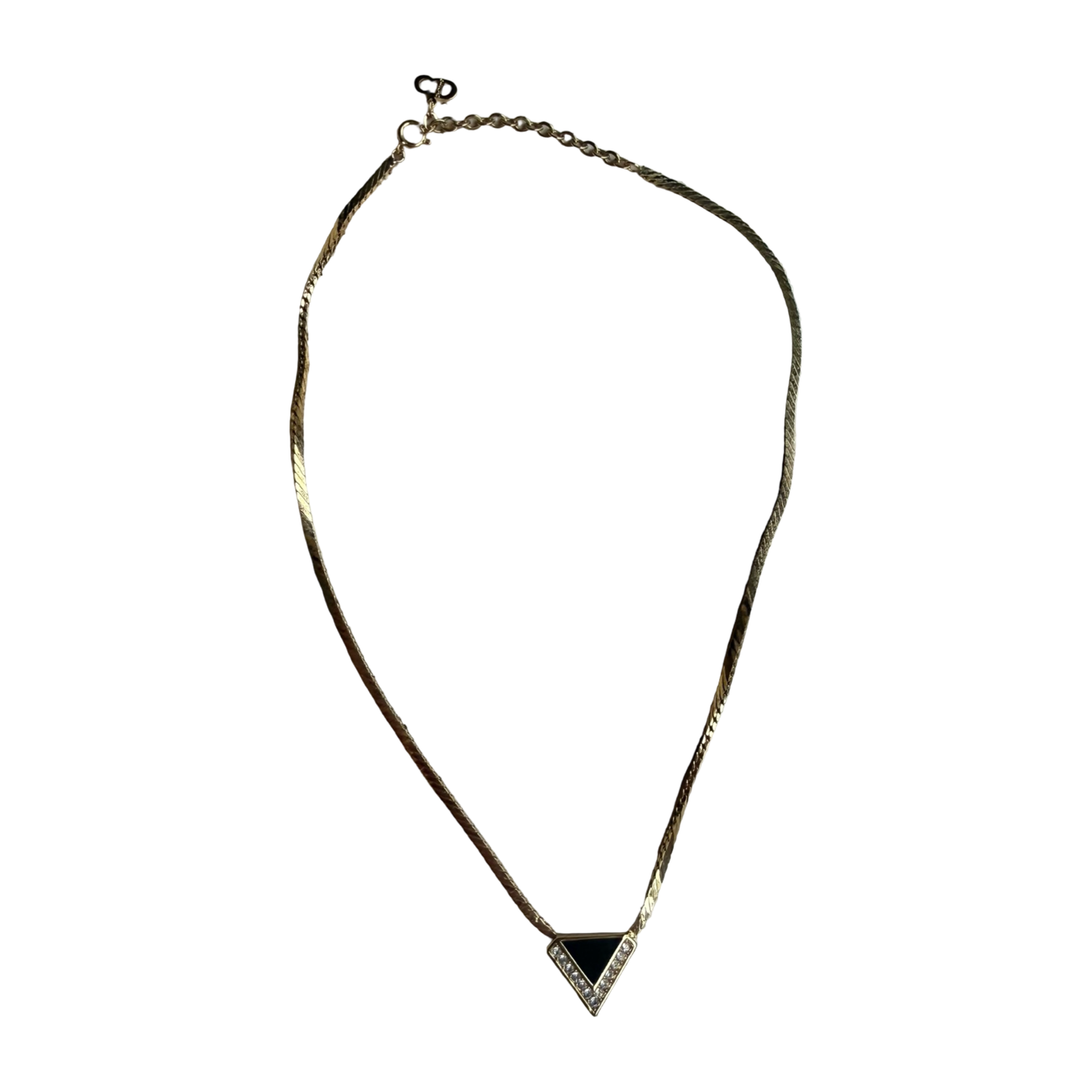 Dior Vintage Crystal & Enamel Pendant Necklace