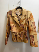 Vintage Cavalli esque 100% lambskin leather jacket (sourced in Italy) - TUV #112134