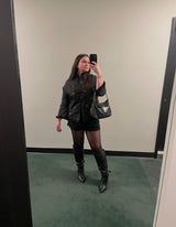 Black Asian tang jacket with fur - tuv #99875