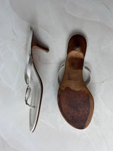 Coach US 8 White Leather Thong Sandal