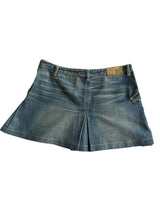 Just Cavalli blue washed denim tassel pleated mini skirt (44)