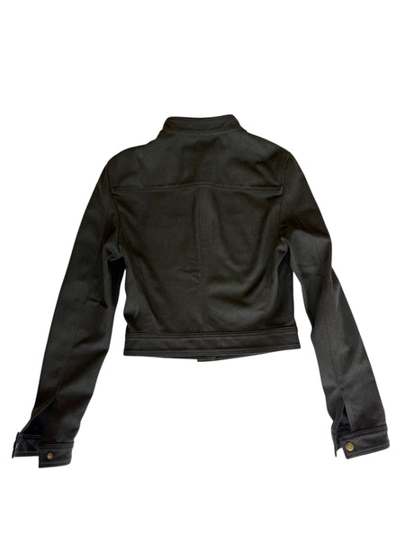Prada black cropped moto jacket (sz 38)