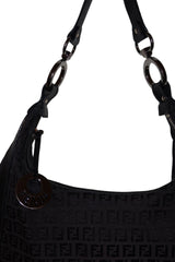Fendi black half moon hobo bag