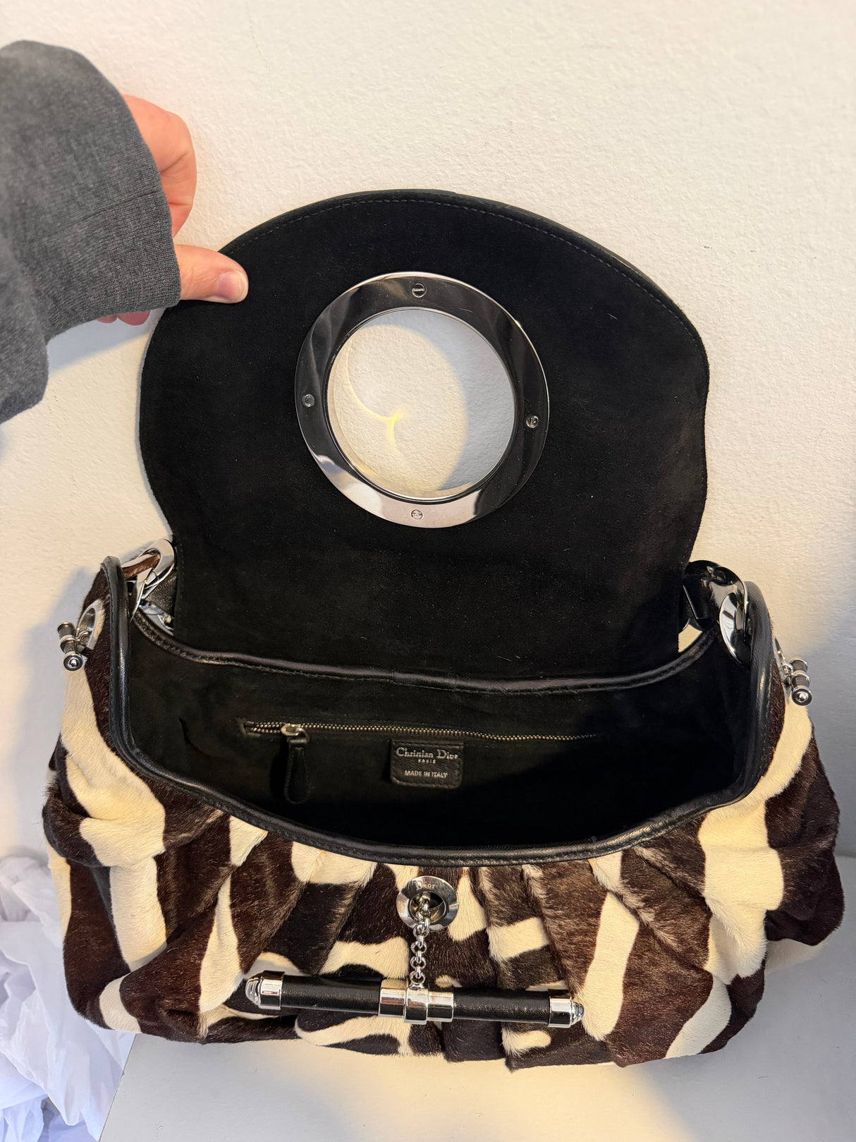 Ultra Rare Christian Dior Jazz Club Zebra Pony Hair Bag - TUV #444456
