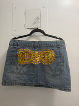 Dolce & Gabbana Bedazzled Jean Mini Skirt - TUV #45345