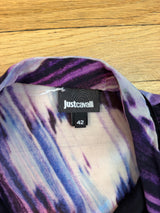 Cavalli purple tie die blouse TUV #12562