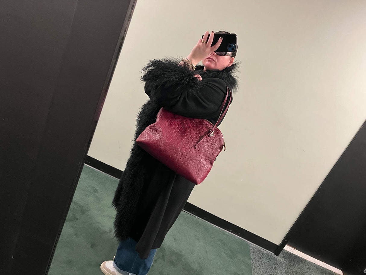 Vintage Y2K Red Gucci Bree Guccissima Tote Bag