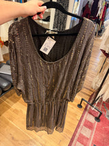 Y2K 100% silk bedazzled dress TUV #132531