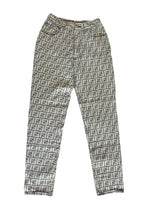 Fendi grey and white logo jeans