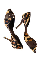 Dior leopard CD hardware peep toe heels (40)