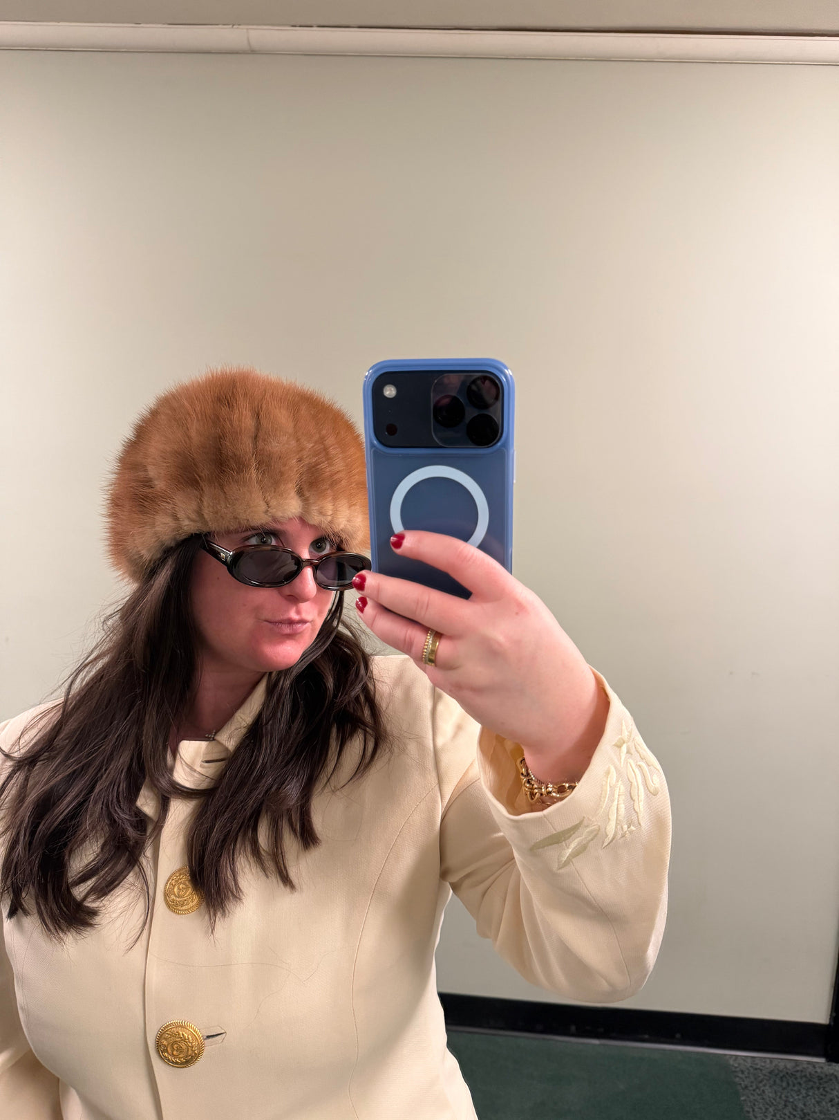 Vintage 100% mink light brown hat