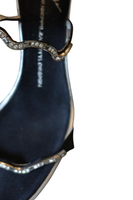 Giuseppe Zanotti heels with silver rhinestones strap (38)