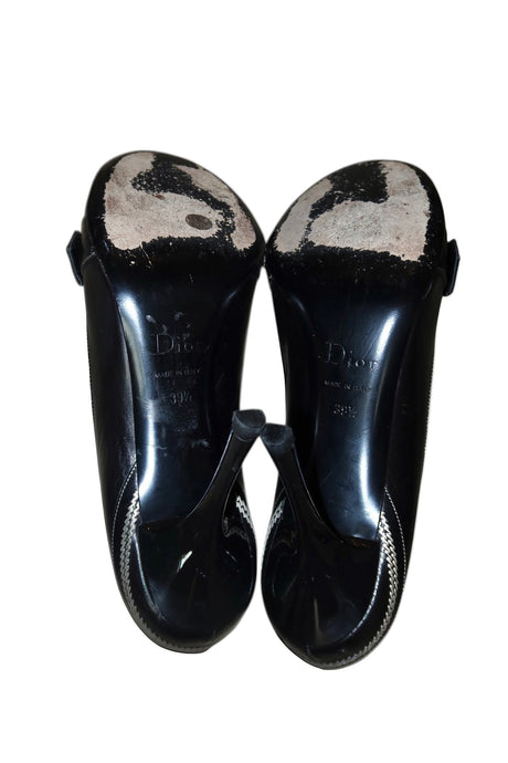 Dior black round toe heels with CD logo (39.5)