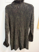 Rani Aribella Cashmere + wool fur trimmed cardigan