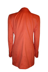 Escada orange coral blazer with gold buttons