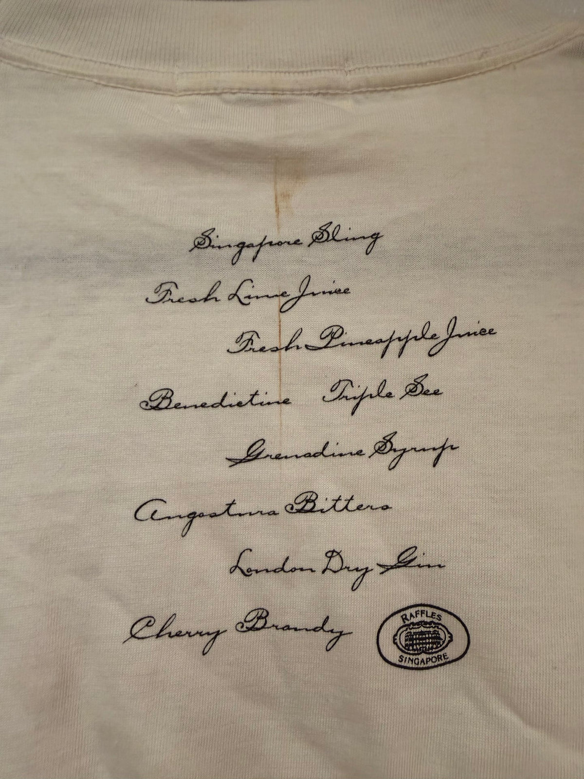 1990s “as is” Raffles Hotel Singapore Tee can fit xs - xl - TUV #321685