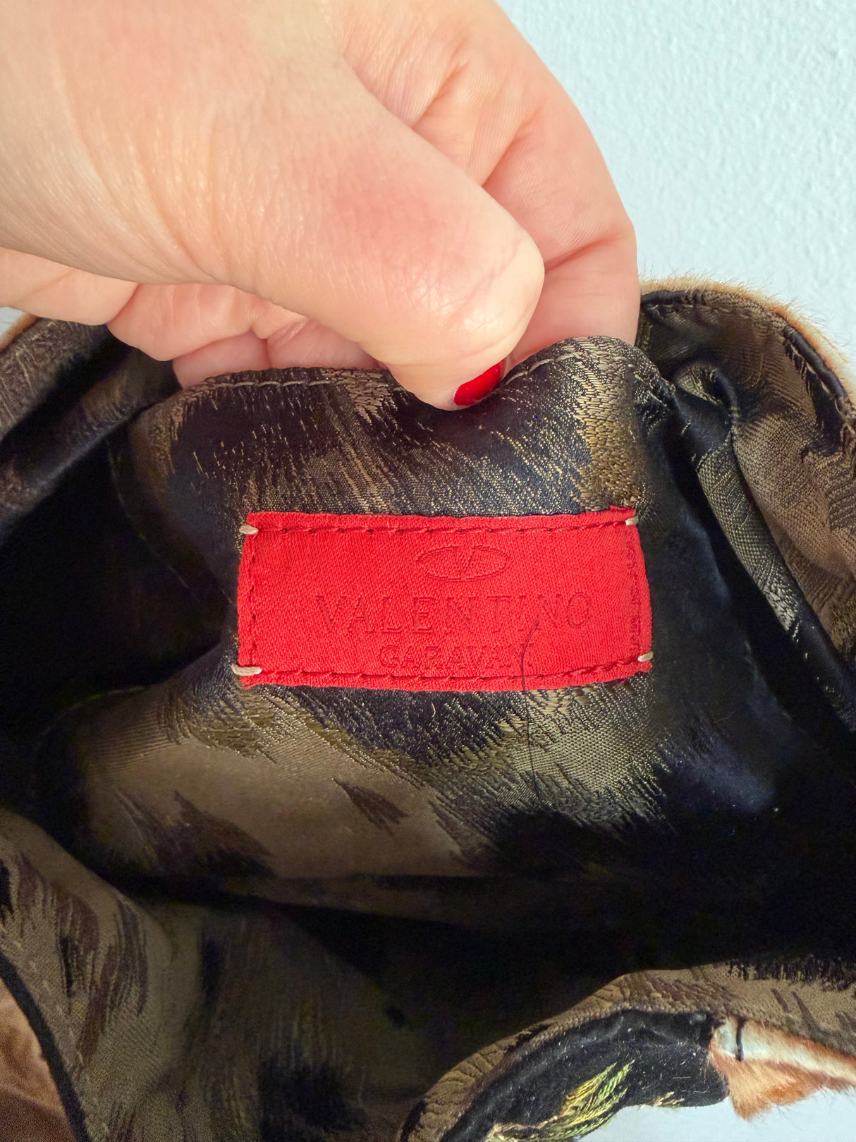 Rare Vintage Valentino Pony Hair V-Ring Hobo