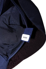 Chanel navy blue suede and shearling pouch