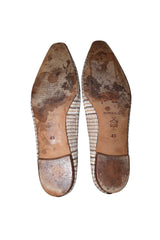 Manolo Blahnik tan and brown ponyhair checkered flats (40)
