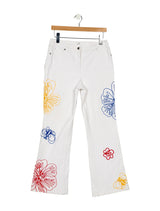 Escada Embroidered Wide Leg Jeans