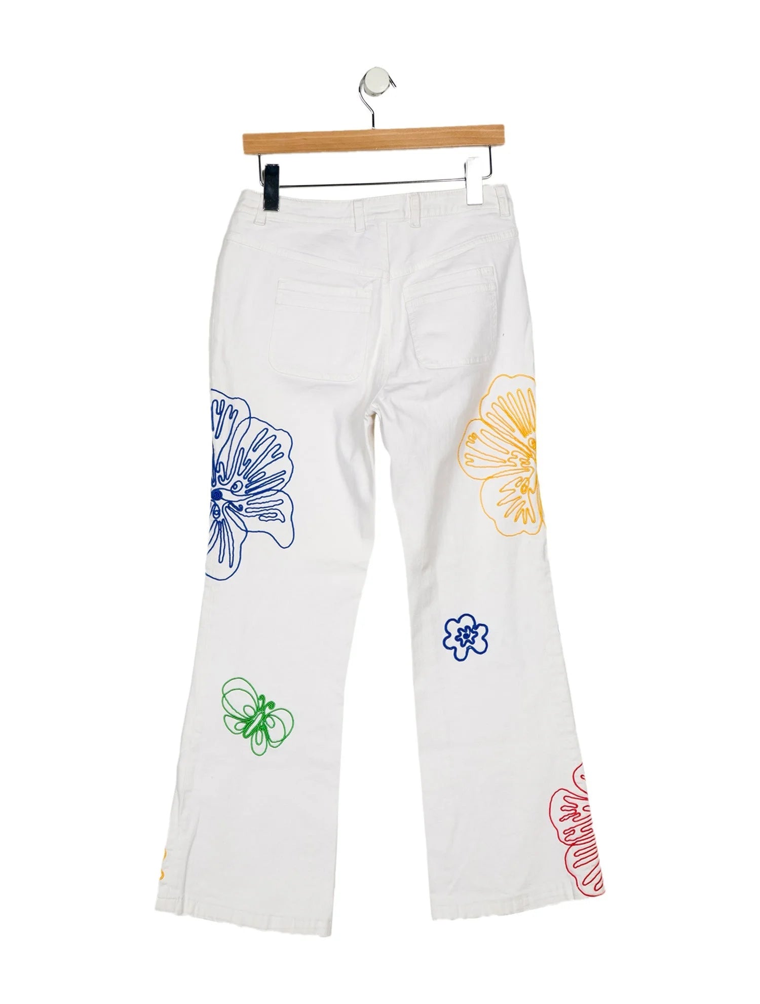 Escada Embroidered Wide Leg Jeans