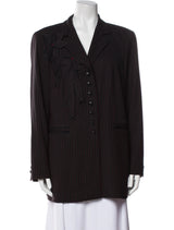 Escada Flower and Stripe Embellished Blazer