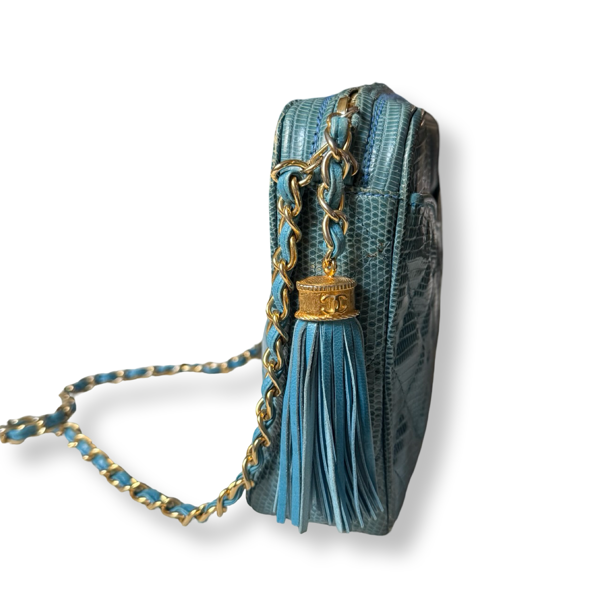 Chanel Vintage Lizard Tassel Camera Bag