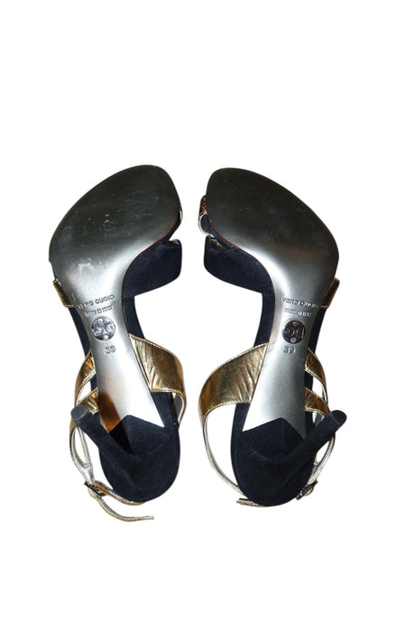 Dolce & Gabbana black suede, gold leather and snakeskin heels (39)