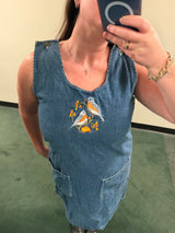 Denim dress with birds on it - sku tuv #65789