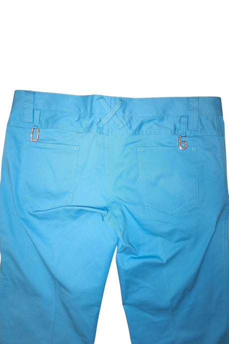 Dolce & Gabbana blue pants with DG rhinestone details