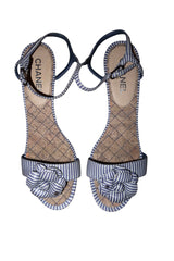 Chanel blue and white striped wedges (41.5)