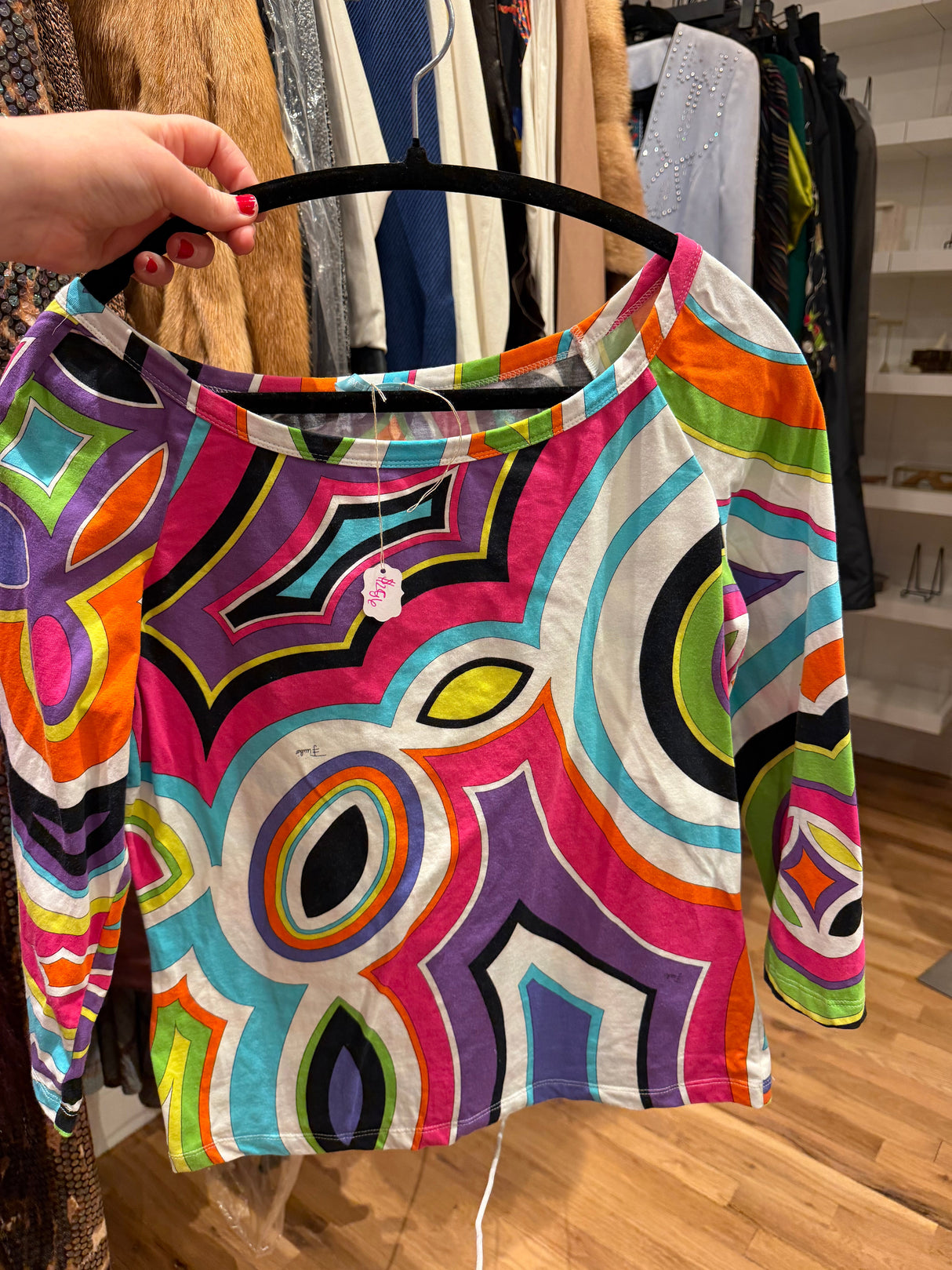 Emilio Pucci multicolor boat neck tee