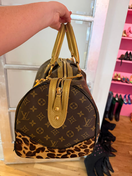 Authentic Louis Vuitton Limited Edition Monogram Leopard Stephen Bag with Leopard Pony Hair circa 2006