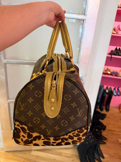 Authentic Louis Vuitton Limited Edition Monogram Leopard Stephen Bag with Leopard Pony Hair circa 2006