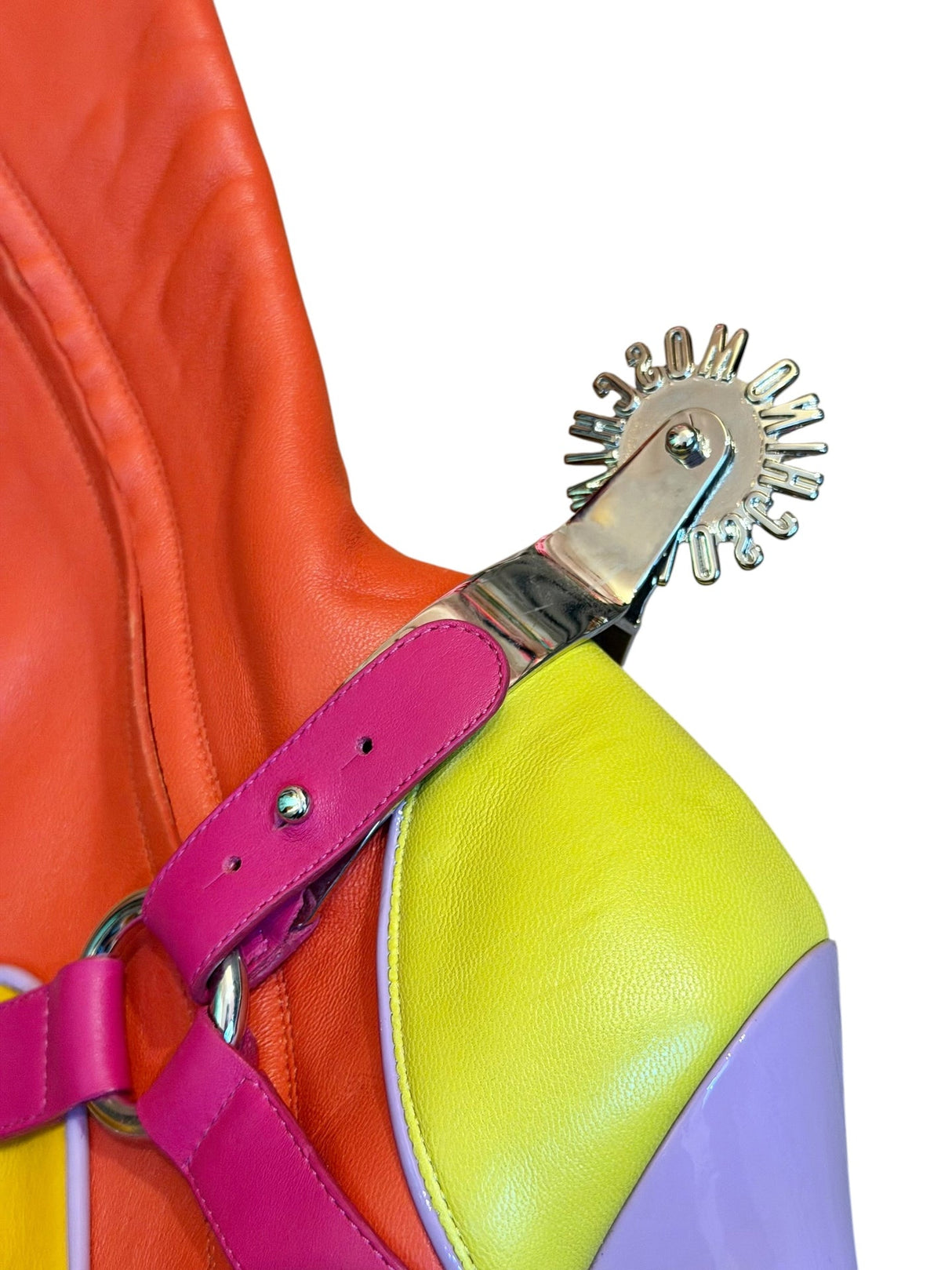 Moschino color block cowboy spur boots (40)