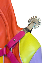 Moschino color block cowboy spur boots (40)
