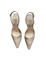 Salvatore Ferragamo ivory slingback heels (8.5)