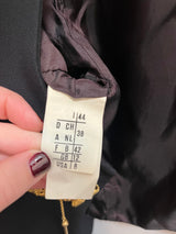 Vintage Studio 0001 Ferre Black Blazer with Gold Broach Detail size 8