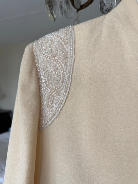 Vintage White Beaded Blazer size 8
