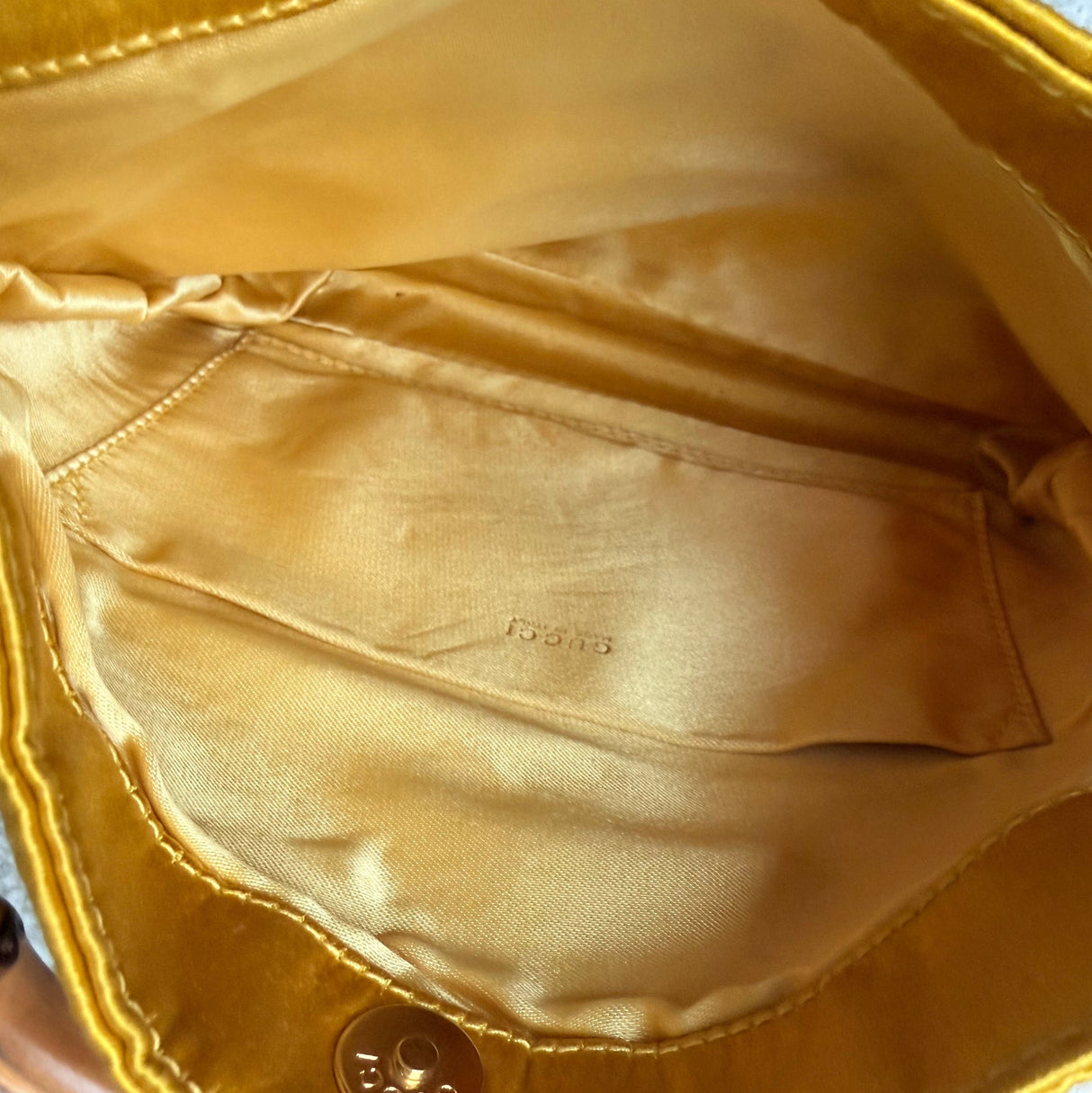Gucci Vintage Satin Bamboo Hobo