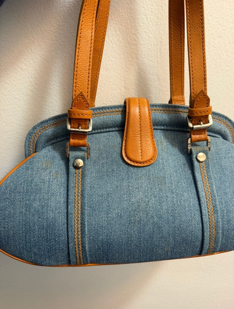 Vintage Christian Dior Floral Embroidered Denim Detective Bag (John Galliano Era) - SKU TUV #6