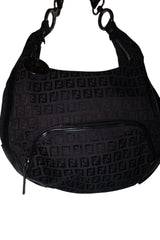 Fendi black half moon hobo bag