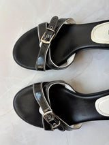 Coach US 9 Black Leather Slide Sandal