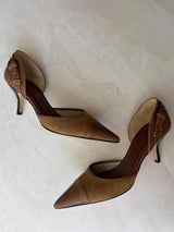 Coach US 10 Brown Suede Leather D'Orsay Pointed Toe Pump